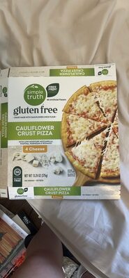 4 Cheese Cauliflower With Mozzarella, Fontina. Parmesan & Romano Cheeses On A Thin & Crispy Crust Pizza, 4 Cheese Cauliflower