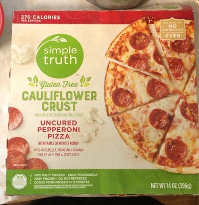 Gluten Free Uncured Pepperoni Pizza Cauliflower Crust, Uncured Pepperoni