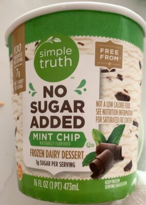 Mint Chip Flavored No Sugar Added Frozen Dairy Dessert, Mint Chip