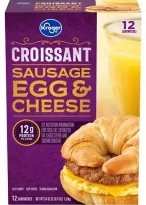 Sausage, Egg & Cheese Croissant Sandwiches, Sausage, Egg & Cheese