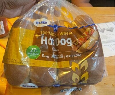 100% Whole Wheat Hot Dog Buns, 100% Whole Wheat