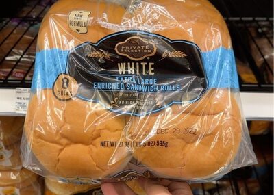 White Extra Large Enriched Sandwich Rolls, White