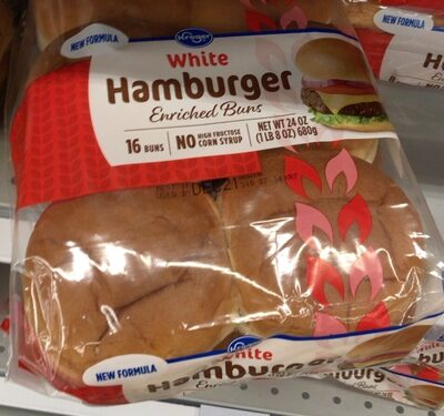 White Hamburger Enriched Buns, White