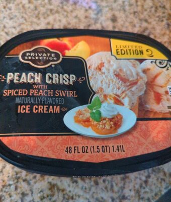 Peach Crisp With Spiced Peach Swirl Ice Cream, Peach Crisp