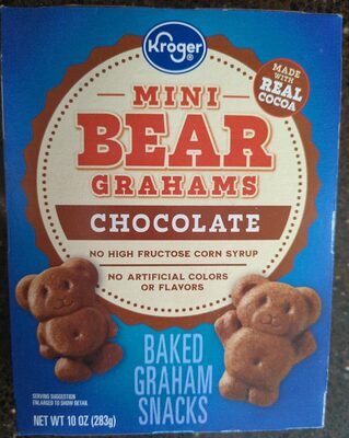Chocolate Mini Bear Baked Graham Snacks, Chocolate