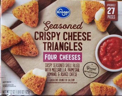 Four Cheeses Crispy Seasoned Shell Filled With Mozzarella, Parmesan, Romano, & Asiago Cheese Seasoned Crispy Cheese Triangles, Four Cheeses
