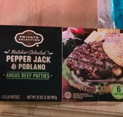 Pepper Jack & Poblano Angus Beef Patties, Pepper Jack & Poblano