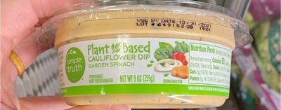 Garden Spinach Plant Based Cauliflower Dip, Garden Spinach