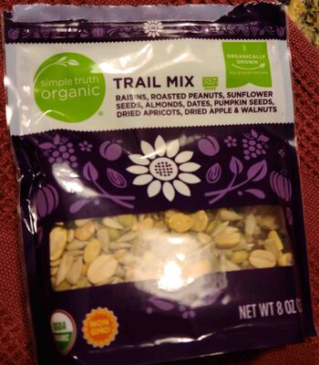 Raisins, Roasted Peanuts, Sunflower Seeds, Almonds, Dates, Pumpkin Seeds, Dried Apricots, Dried Apple & Walnuts Trail Mix, Raisins, Roasted Peanuts, Sunflower Seeds, Almonds, Dates, Pumpkin Seeds, Dried Apricots, Dried Apple & Walnuts