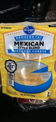 Finely Shredded Reduced Fat 4 Cheese Mexican Blend, Monterey Jack, Cheddar, Colby, Mozzarella