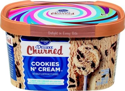 Cookies N' Cream Deluxe Churned Light Ice Cream, Cookies N' Cream