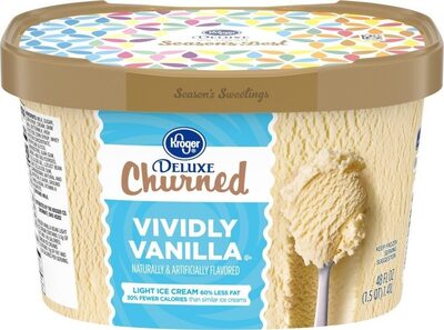 Vividly Vanilla Deluxe Churned Light Ice Cream, Vividly Vanilla