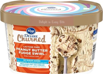 Peanut Butter Fudge Swirl Deluxe Churned Reduced Fat Ice Cream, Peanut Butter Fudge Swirl