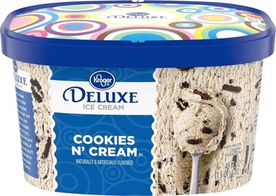 Kroger, Deluxe Ice Cream, Fun Munch Cookies N' Cream, Fun Munch Cookies N' Cream