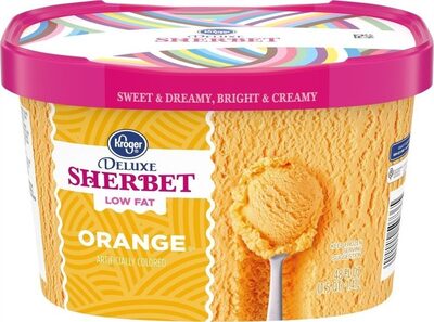 Kroger, Deluxe Fat Free Sherbet, Orange, Orange
