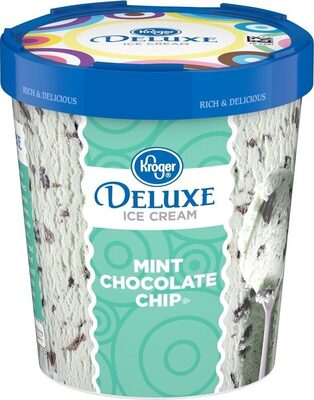 Kroger, Deluxe Ice Cream, Mint Chocolate Chip, Mint Chocolate Chip