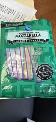 Kroger, Low-Moisture Part-Skim Mozzarella String Cheese