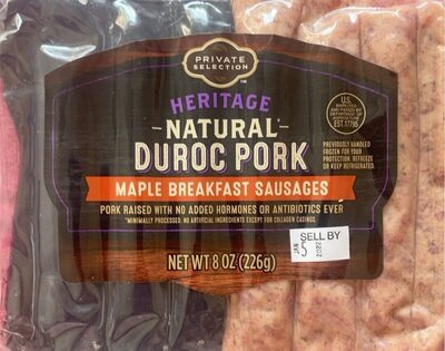 Duroc Pork Maple Breakfast Sausages, Duroc Pork