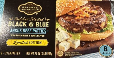 Angus Beef Patties With Blue Cheese & Black Pepper, Blue Cheese & Black Pepper
