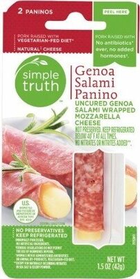 Uncured Genoa Salami Wrapped Mozzarella Cheese Panino, Uncured Genoa Salami