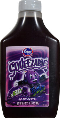 Kroger, Squeezable Jelly, Grape, Grape