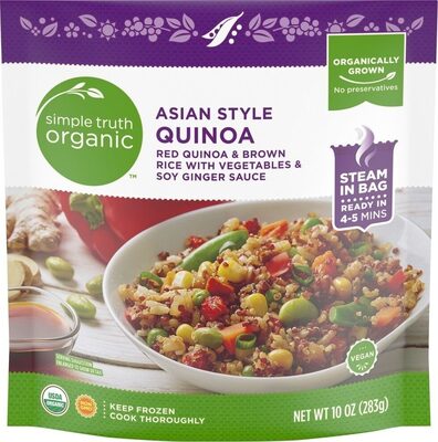 Asian Style Red Quinoa & Brown Rice With Vegetables & Soy Ginger Sauce Quinoa, Asian Style