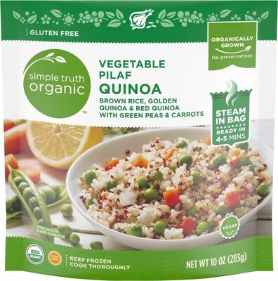 Vegetable Pilaf Brown Rice, Golden Quinoa & Red Quinoa With Green Peas & Carrots Quinoa, Vegetable Pilaf