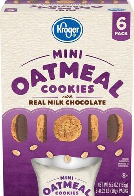 Kroger, Mini Oatmeal Cookies, Milk Chocolate, Milk Chocolate