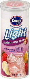 Kroger, Lite Instant Drink Mix, Strawberry, Orange, Banana