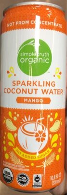Mango Sparkling Coconut Water, Mango