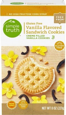 Vanilla Flavored Creme Filled Gluten Free Sandwich Cookies, Vanilla