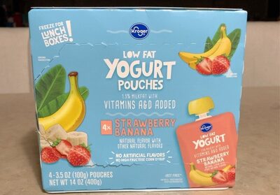 Strawberry Banana Low Fat Yogurt Pouches, Strawberry Banana
