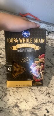 100% Whole Wheat Grain Macaroni Product, Rotini