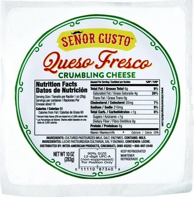 Senor Gusto, Queso Fresco Crumbling Cheese