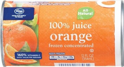 Kroger, 100% Juice Frozen Concentrated, Orange, Orange