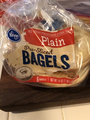Kroger, Pre Sliced Whole Wheat Bagels