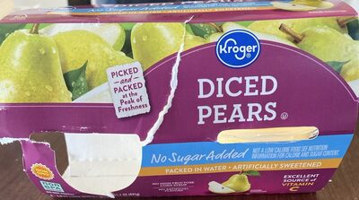 Kroger, Diced Pears Snack Bowls