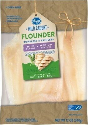 Kroger, Wild-Caught Boneless & Skinless Flounder
