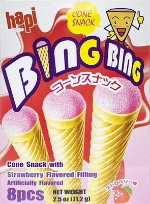 Bing Bing Cone Snack With Strawberry Filling, Strawberry