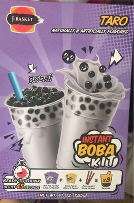 Taro Instant Boba Kit- Milk Tea Powder, Babo Pearls, Convenient Boba Straws, Taro