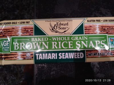 Baked - Whole Grain Brown Rice Snaps