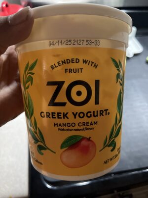 Mango Cream Blended With Fruit Greek Yogurt, Mango Cream