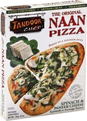 Spinach Paneer Indian Bread, Spinach, Cheese, Savory Spices Naan Pizza, Spinach Paneer