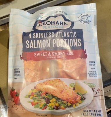 Sweet & Smoky BBQ Flavored Skinless Atlantic Salmon Portions, Sweet & Smoky BBQ