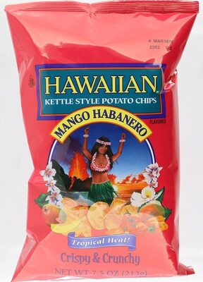 Hawaiian, Kettle Style Potato Chips, Mango Habanero, Mango Habanero