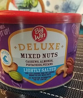 Lightly Salted Cashews, Almonds, Pistachios, Pecans Deluxe Mixed Nuts, Lightly Salted