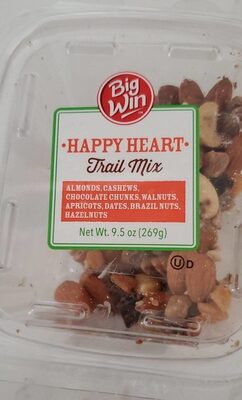 Happy Heart Almonds, Cashews, Chocolate Chunks, Walnuts, Apricots, Dates, Brazil Nuts, Hazelnuts Trail Mix, Happy Heart
