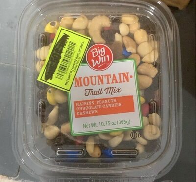 Mountain Raisins, Peanuts Chocolate Candies, Cashews Trail Mix, Mountain