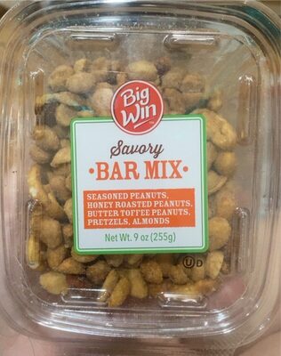 Savory Seasoned Peanuts, Honey Roasted Peanuts, Butter Toffee Peanuts, Pretzels, Almonds Bar Mix, Savory