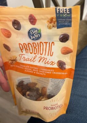 Probiotic Chocolate Covered Cranberries With Probiotics, Raisins, Dried Sweetened Cranberries, Almonds & Walnuts Trail Mix, Probiotic